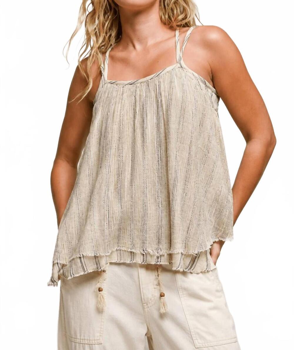 NEW POL canyon breeze tank top in natural